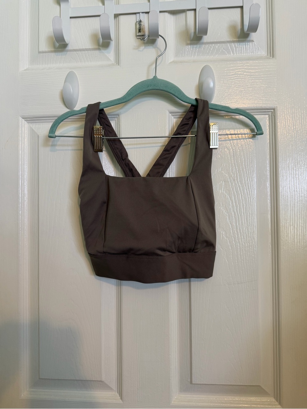 all in motion Dark Brown Square-Neck Sports Crop Top